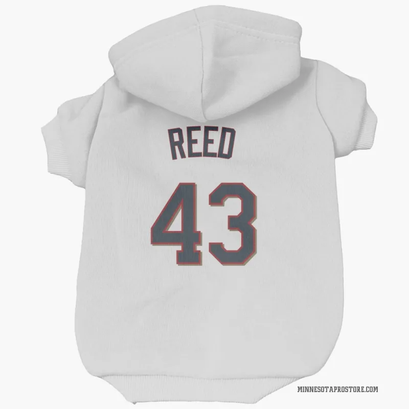 Addison Reed  White Minnesota Twins  Cat & Dog Pet Hoodie