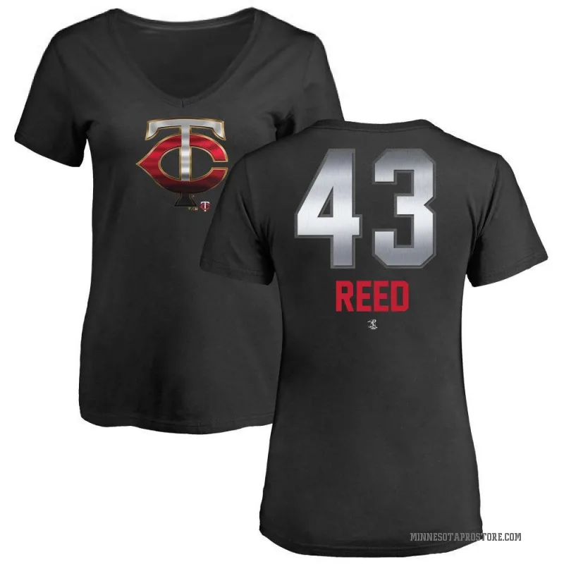 Addison Reed Women's Black Minnesota Twins Midnight Mascot V-Neck T-Shirt -