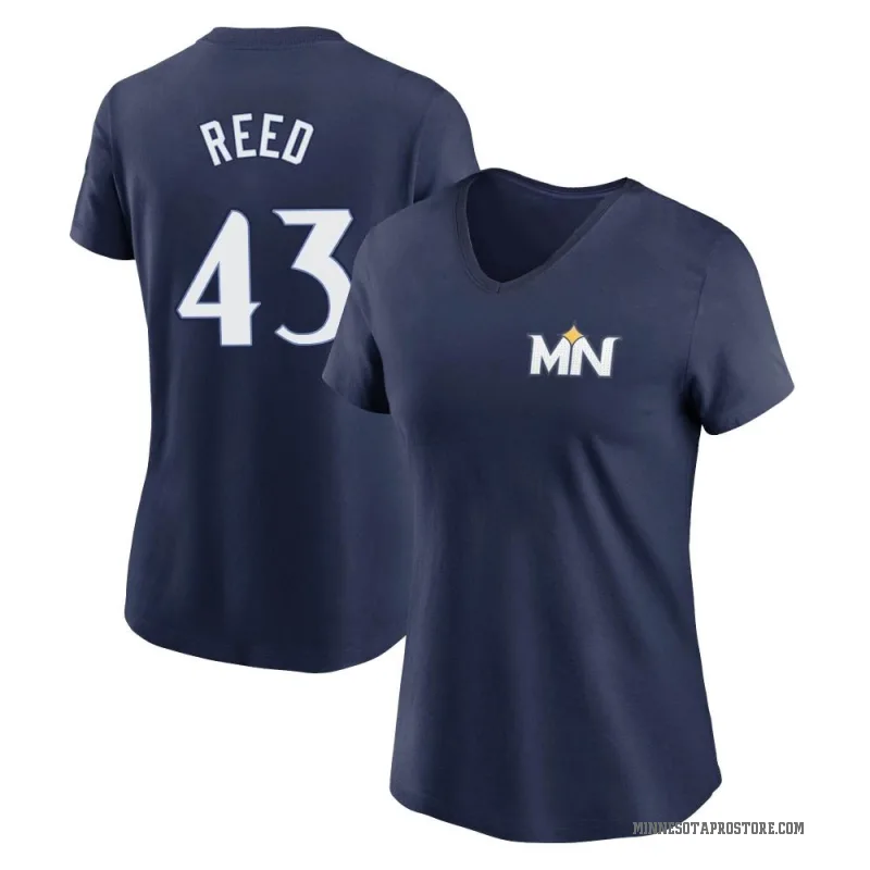 Addison Reed Women's Navy Minnesota Twins 2024 City Connect Fuse V-Neck T-Shirt