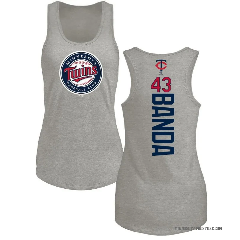 Anthony Banda Women's Ash Minnesota Twins Backer Tank Top -