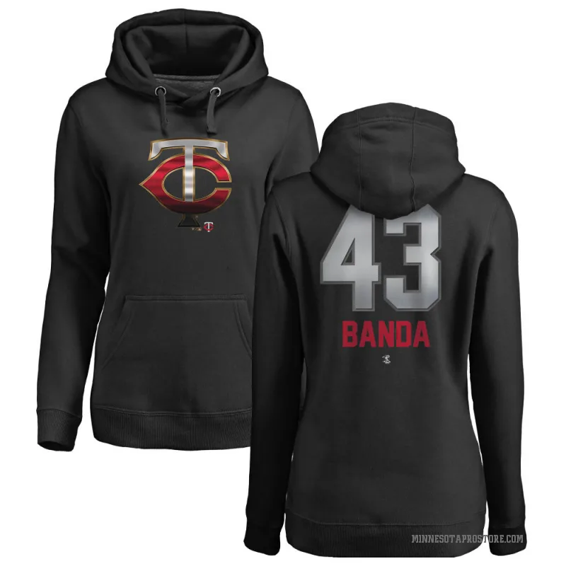 Anthony Banda Women's Black Minnesota Twins Branded Midnight Mascot Pullover Hoodie -