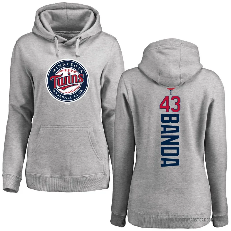 Anthony Banda Women's Minnesota Twins Ash Backer Pullover Hoodie
