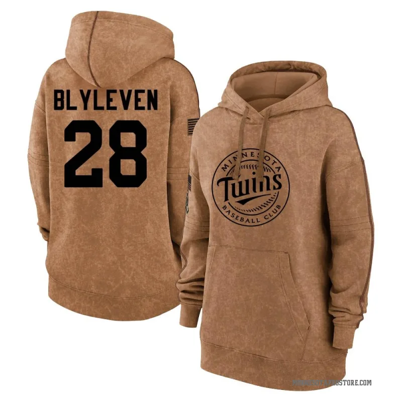 Bert Blyleven Women's Brown Minnesota Twins 2023 Salute to Service Pullover Hoodie