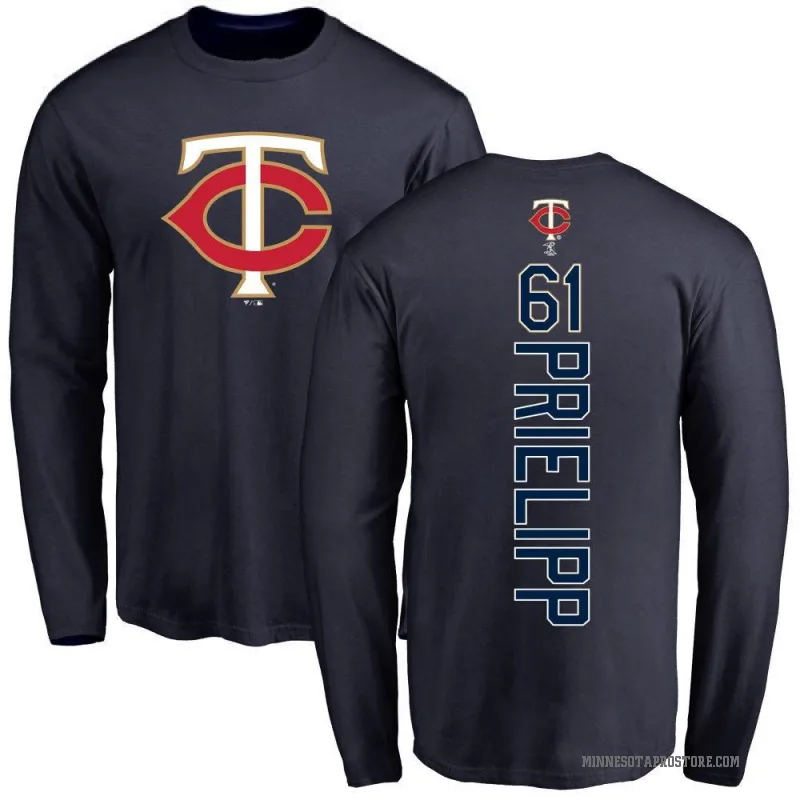 Connor Prielipp Men's Navy Minnesota Twins Backer Long Sleeve T-Shirt -
