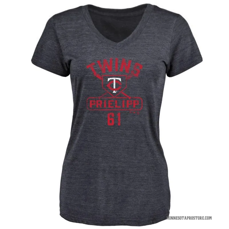 Connor Prielipp Women's Navy Minnesota Twins Base Runner T-Shirt -