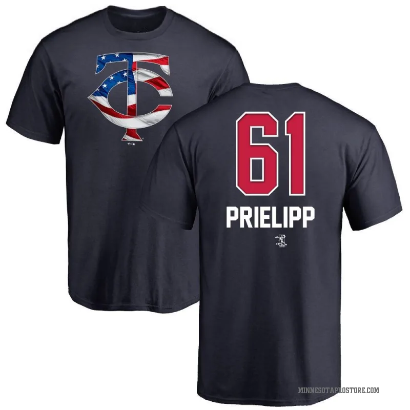 Connor Prielipp Youth Navy Minnesota Twins Name and Number Banner Wave T-Shirt -