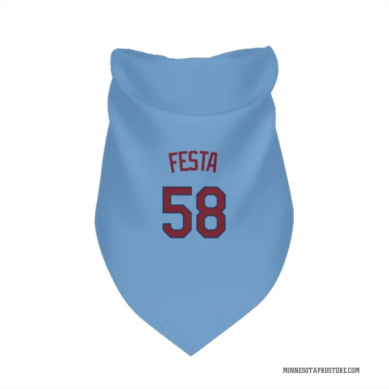 David Festa  Light Blue Minnesota Twins  Cat & Dog Pet Bandana