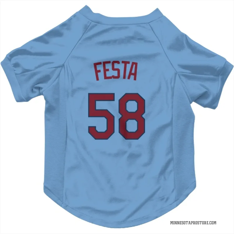 David Festa  Light Blue Minnesota Twins  Cat & Dog Pet Jersey