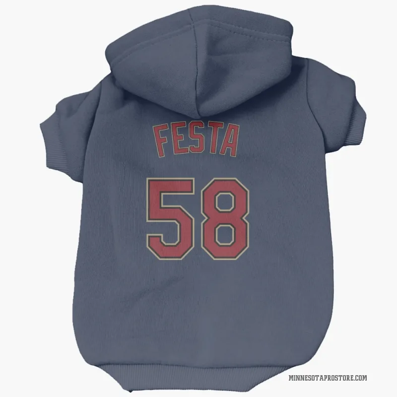 David Festa  Navy Minnesota Twins  Cat & Dog Pet Hoodie
