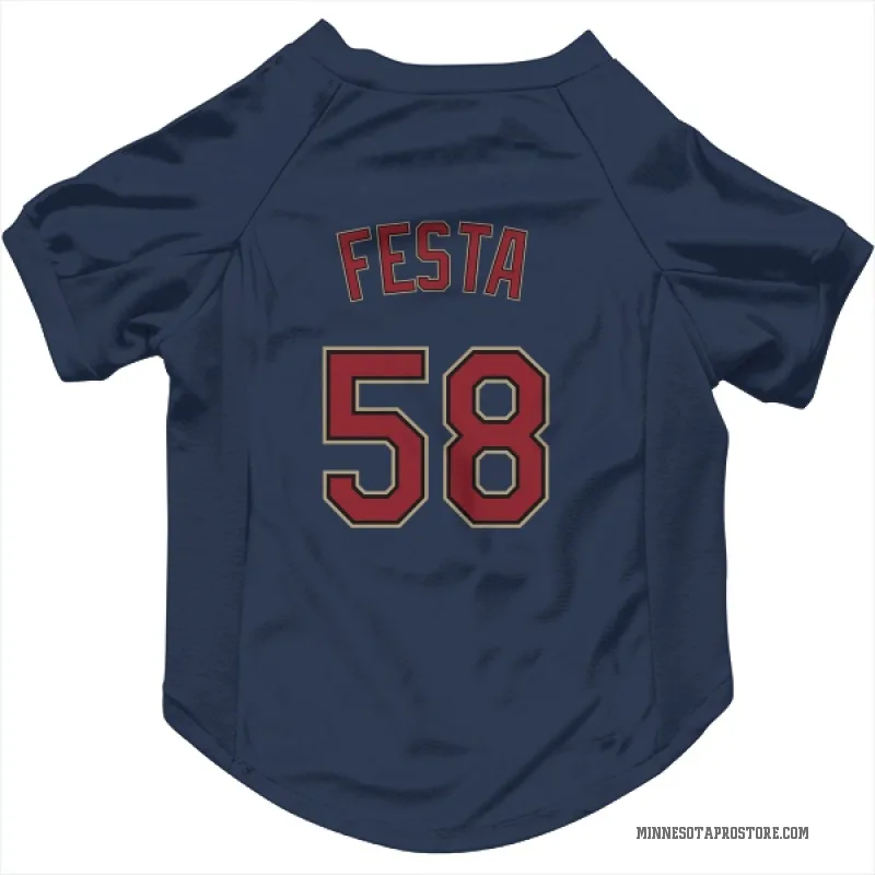 David Festa  Navy Minnesota Twins  Cat & Dog Pet Jersey