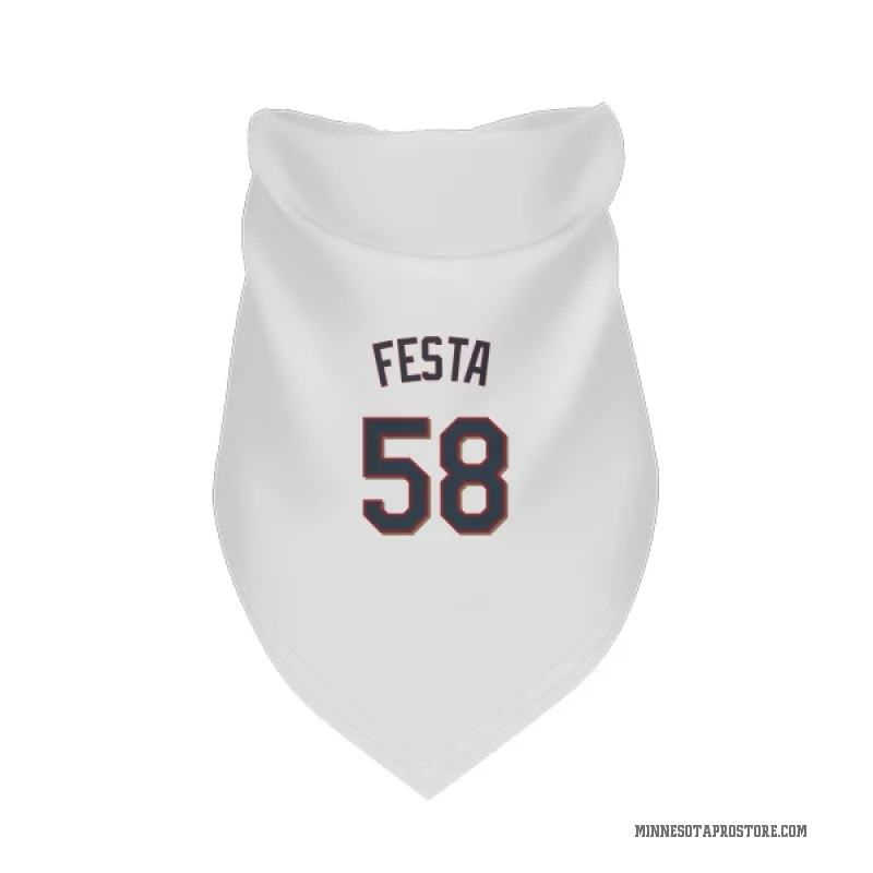 David Festa  White Minnesota Twins  Cat & Dog Pet Bandana