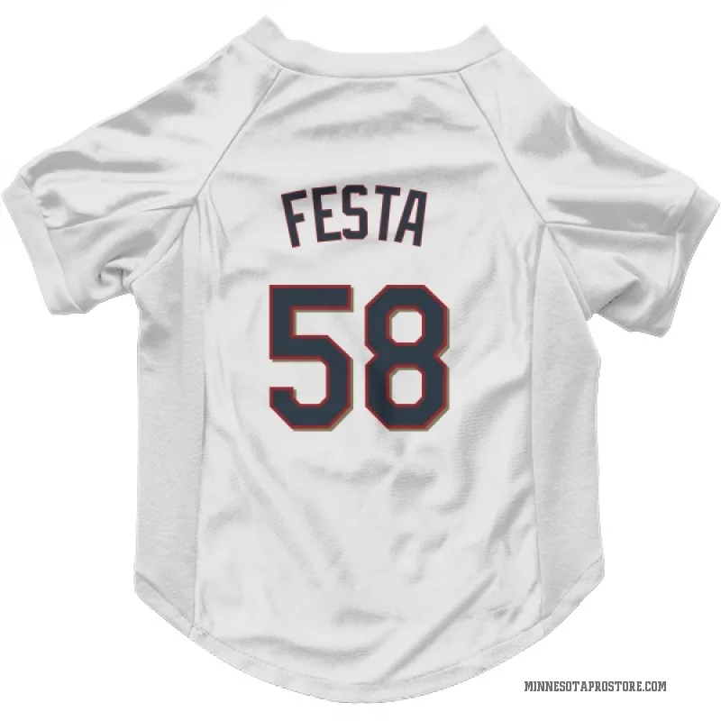 David Festa  White Minnesota Twins  Cat & Dog Pet Jersey