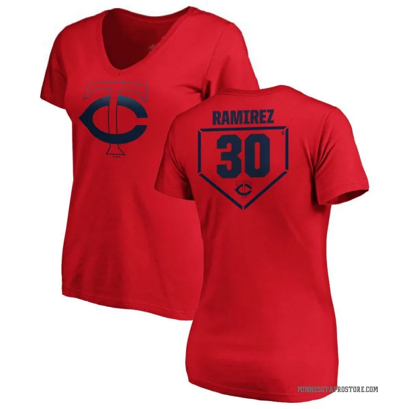 Erasmo Ramirez Women's Red Minnesota Twins RBI Slim Fit V-Neck T-Shirt -