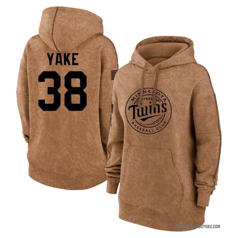 Ernie Yake Women's Brown Minnesota Twins 2023 Salute to Service Pullover Hoodie