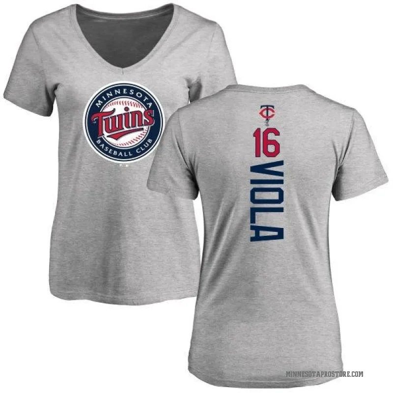 Frank Viola Women's Ash Minnesota Twins Backer Slim Fit T-Shirt -