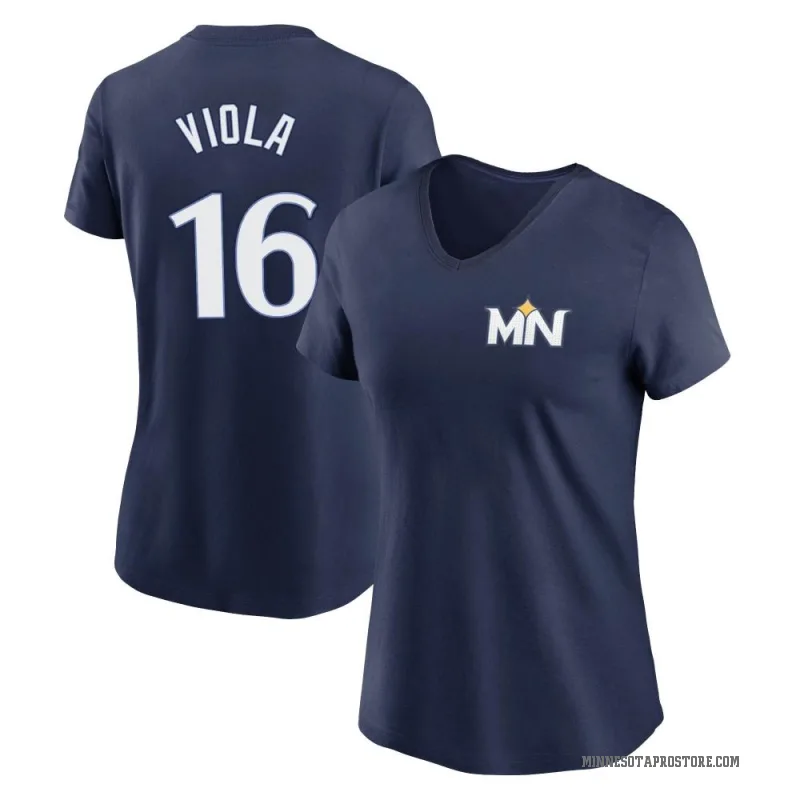 Frank Viola Women's Navy Minnesota Twins 2024 City Connect Fuse V-Neck T-Shirt