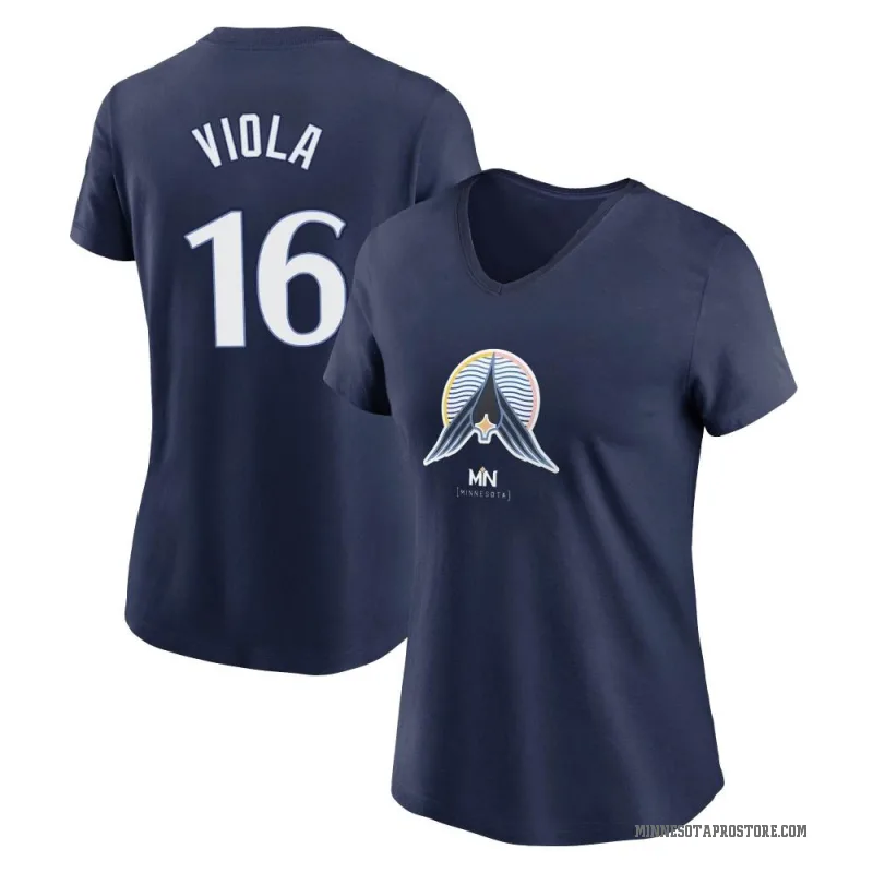 Frank Viola Women's Navy Minnesota Twins 2024 City Connect V-Neck T-Shirt