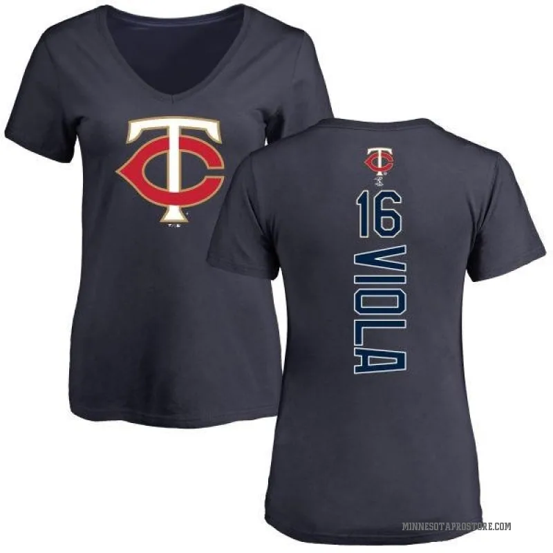 Frank Viola Women's Navy Minnesota Twins Backer Slim Fit T-Shirt -