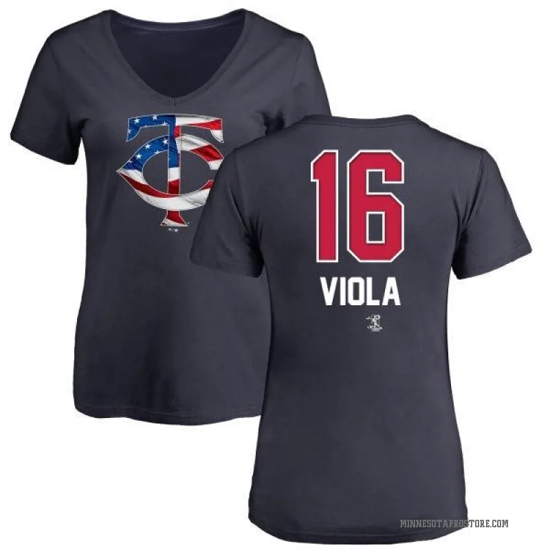 Frank Viola Women's Navy Minnesota Twins Name and Number Banner Wave V-Neck T-Shirt -