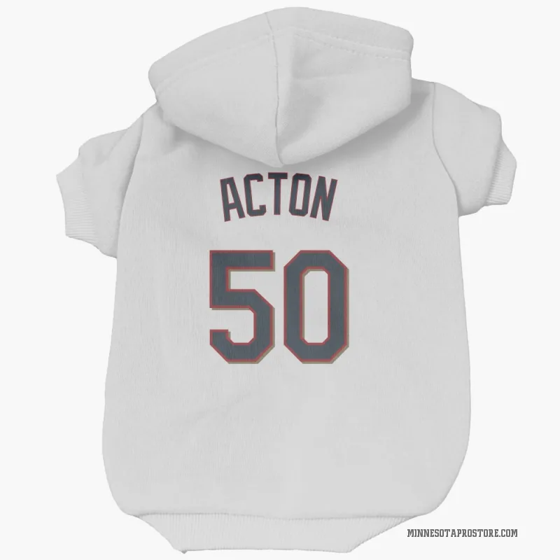 Garrett Acton  White Minnesota Twins  Cat & Dog Pet Hoodie