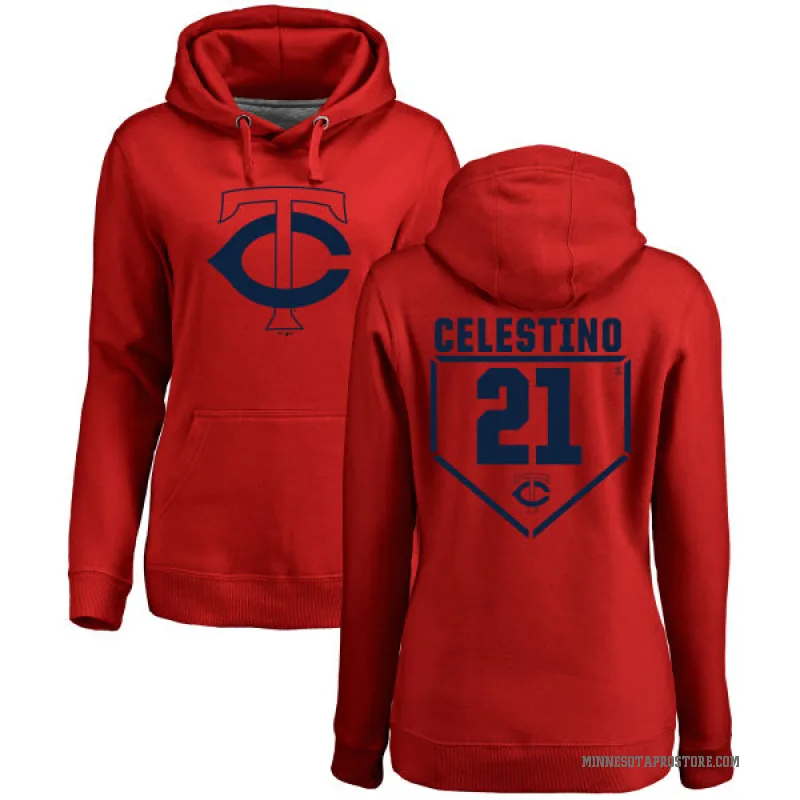 Gilberto Celestino Women's Red Minnesota Twins Branded RBI Pullover Hoodie -