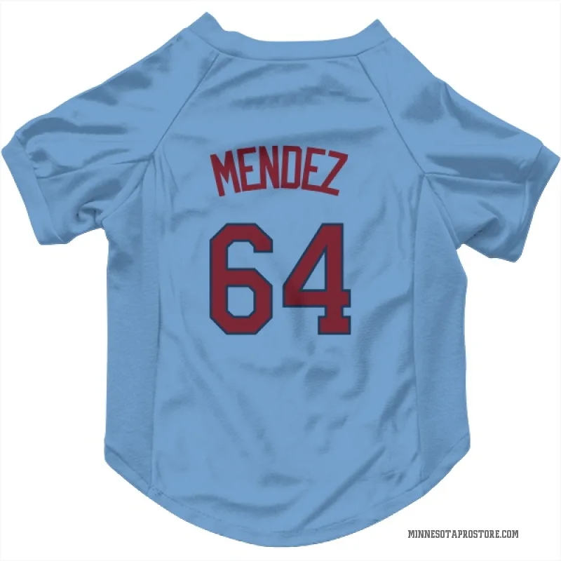 Hendry Mendez  Light Blue Minnesota Twins  Cat & Dog Pet Jersey