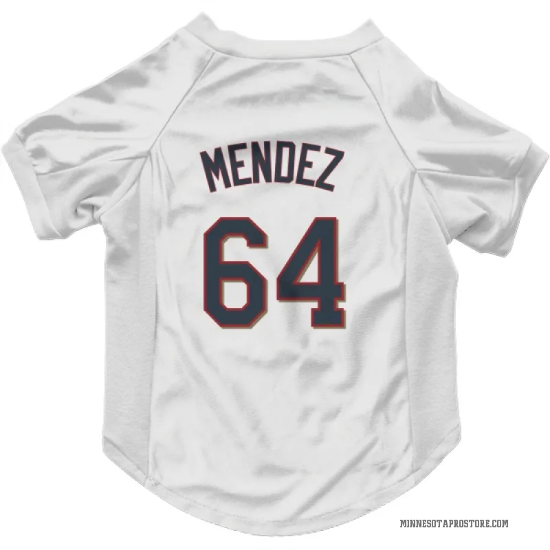 Hendry Mendez  White Minnesota Twins  Cat & Dog Pet Jersey