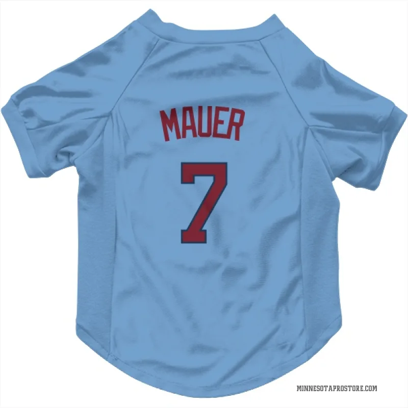 Joe Mauer  Light Blue Minnesota Twins  Cat & Dog Pet Jersey