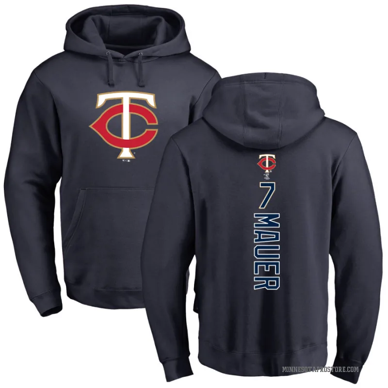 Joe Mauer Youth Navy Minnesota Twins Backer Pullover Hoodie