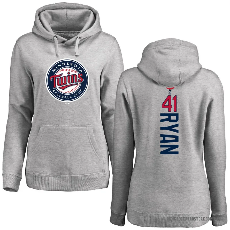 Joe Ryan Women's Minnesota Twins Ash Backer Pullover Hoodie