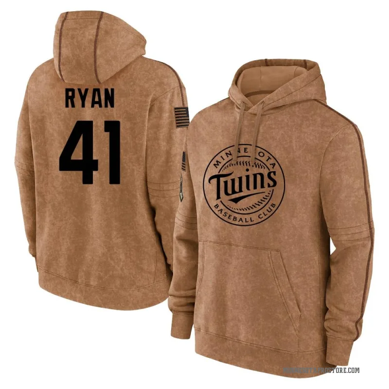 Joe Ryan Youth Brown Minnesota Twins 2023 Salute to Service Club Pullover Hoodie