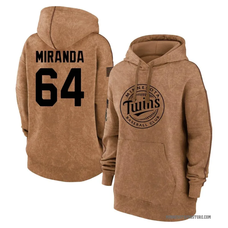 Jose Miranda Women's Brown Minnesota Twins 2023 Salute to Service Pullover Hoodie