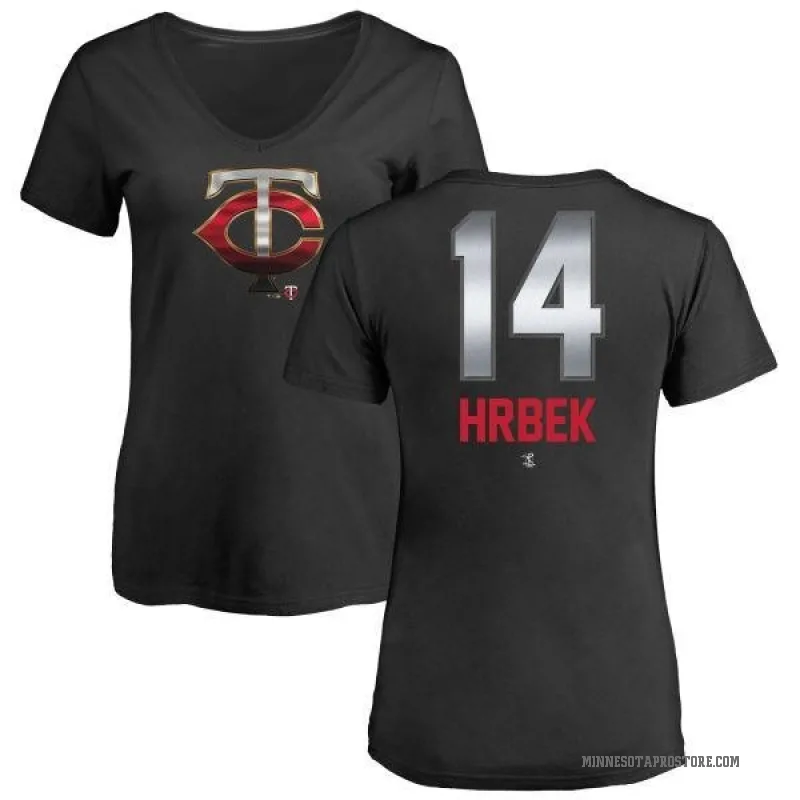 Kent Hrbek Women's Black Minnesota Twins Midnight Mascot V-Neck T-Shirt -