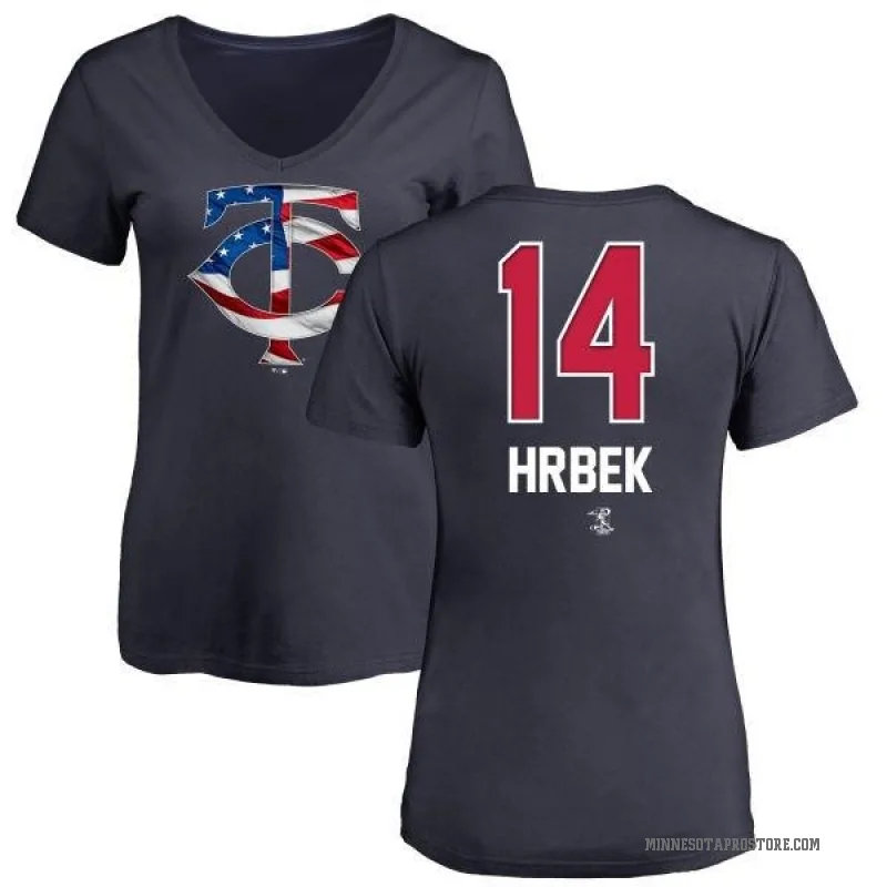 Kent Hrbek Women's Navy Minnesota Twins Name and Number Banner Wave V-Neck T-Shirt -