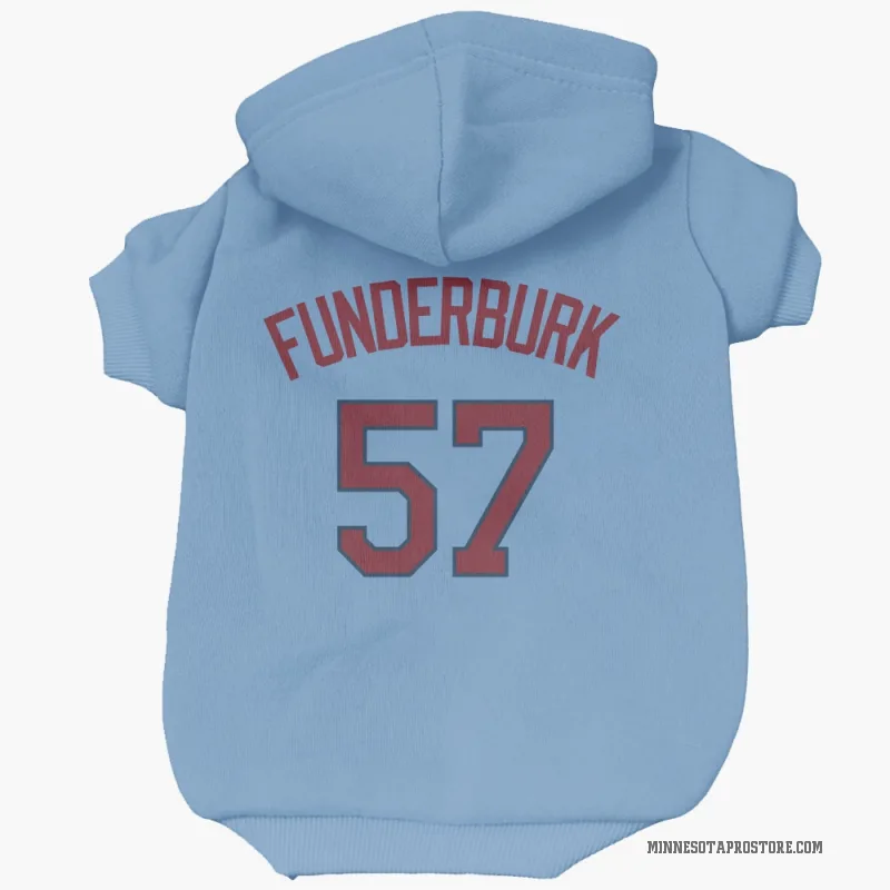 Kody Funderburk  Light Blue Minnesota Twins  Cat & Dog Pet Hoodie