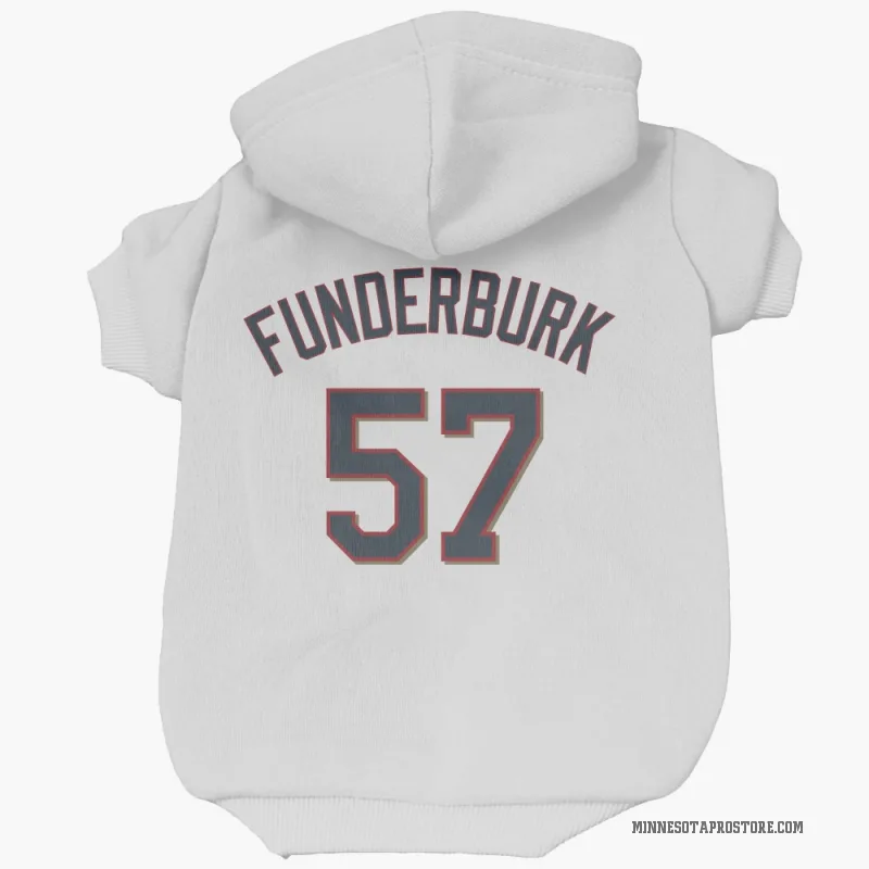 Kody Funderburk  White Minnesota Twins  Cat & Dog Pet Hoodie