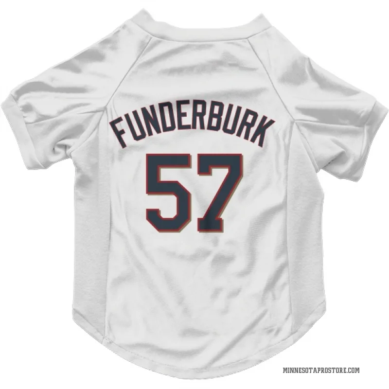 Kody Funderburk  White Minnesota Twins  Cat & Dog Pet Jersey