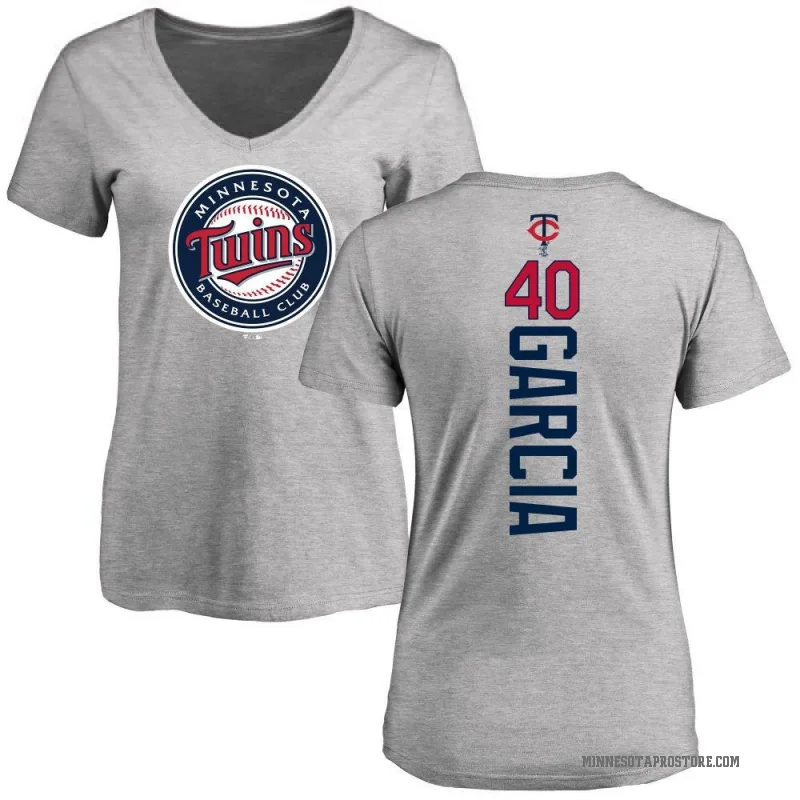 Luis Garcia Women's Ash Minnesota Twins Backer Slim Fit T-Shirt -