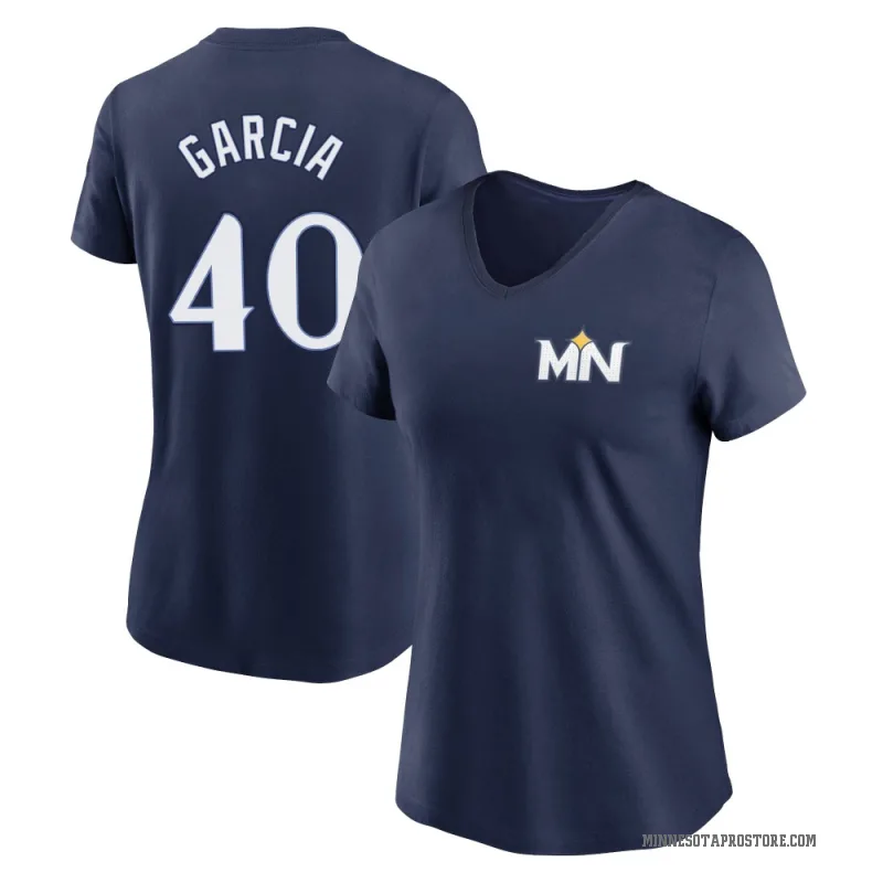 Luis Garcia Women's Navy Minnesota Twins 2024 City Connect Fuse V-Neck T-Shirt