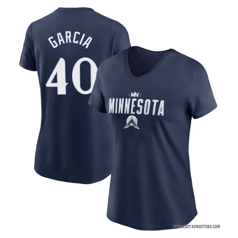 Luis Garcia Women's Navy Minnesota Twins 2024 City Connect Graphic V-Neck T-Shirt