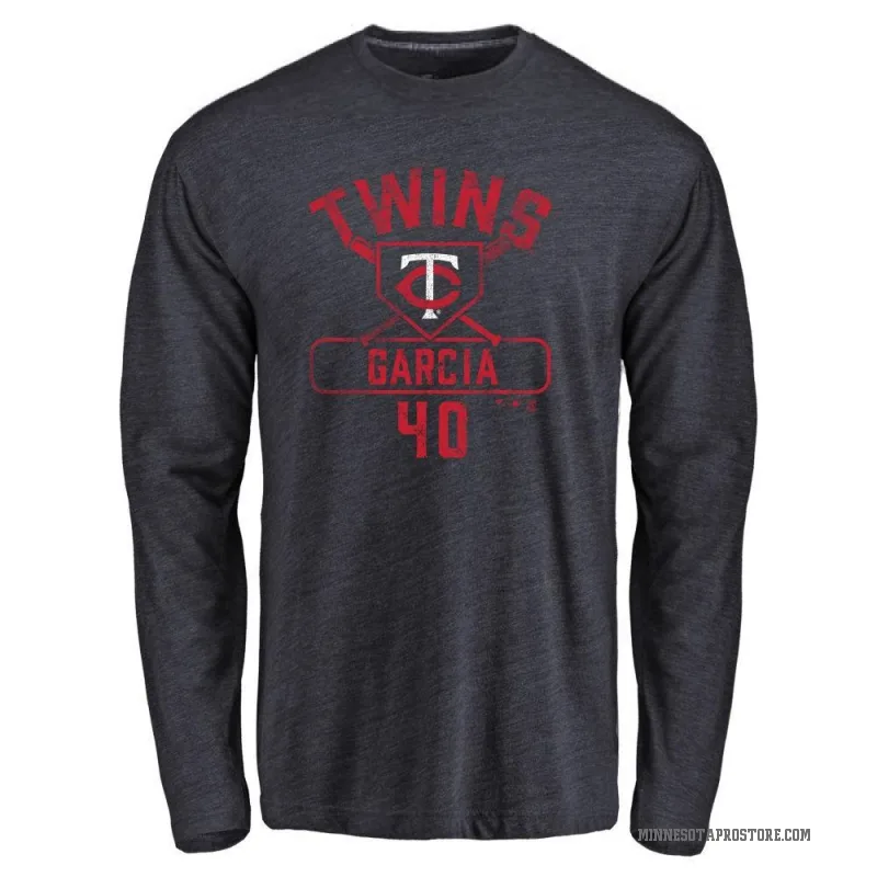 Luis Garcia Youth Navy Minnesota Twins Base Runner Long Sleeve T-Shirt -