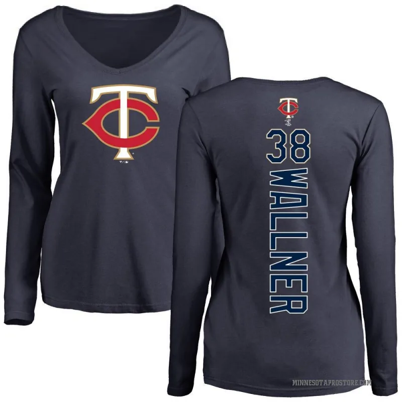 Matt Wallner Women's Navy Minnesota Twins Backer Slim Fit Long Sleeve T-Shirt -