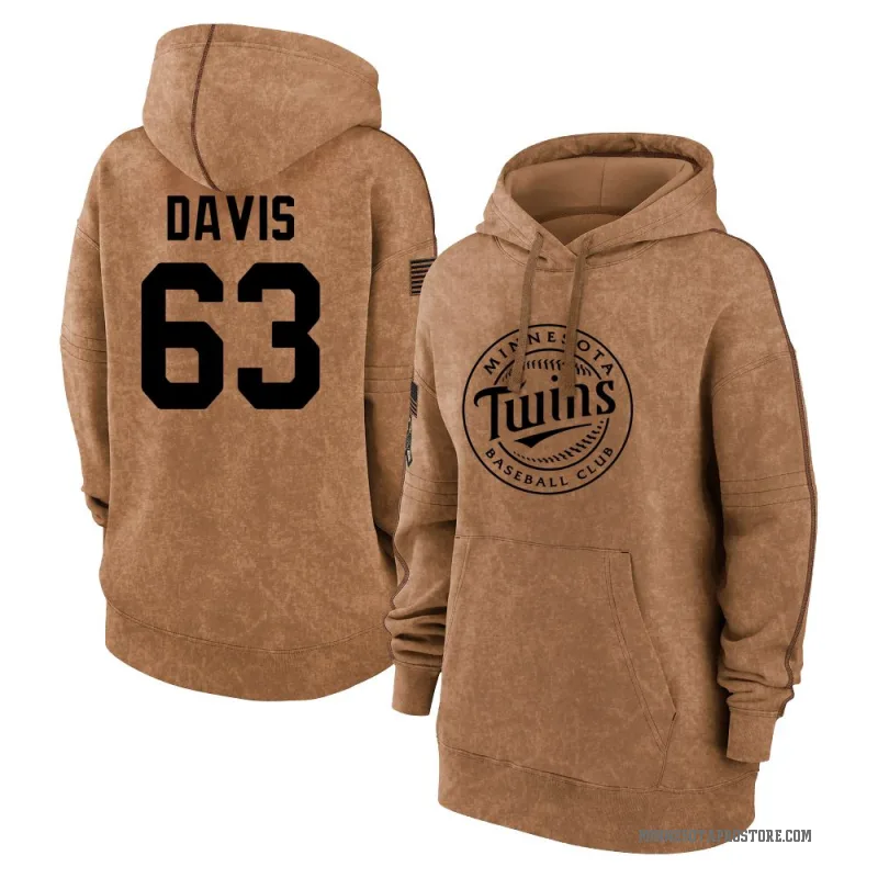 Noah Davis Women's Brown Minnesota Twins 2023 Salute to Service Pullover Hoodie