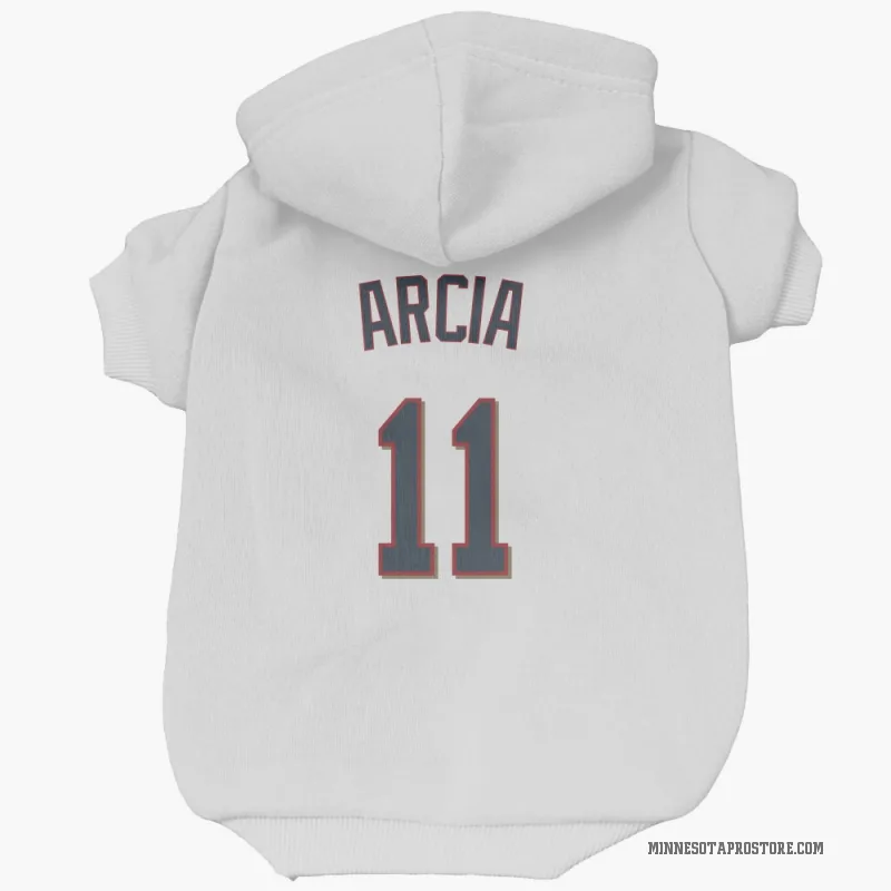 Orlando Arcia  White Minnesota Twins  Cat & Dog Pet Hoodie