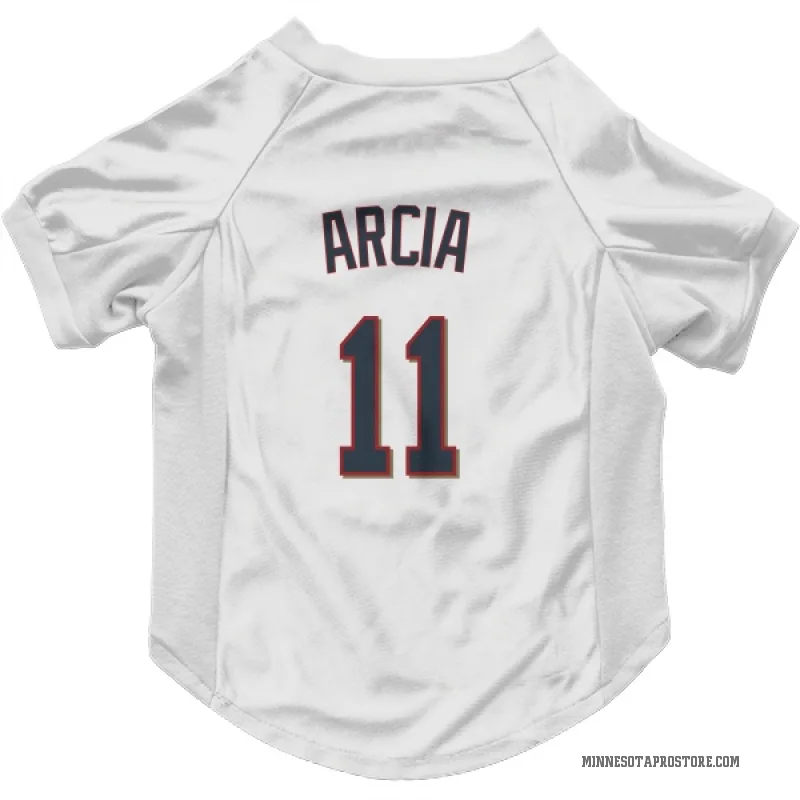 Orlando Arcia  White Minnesota Twins  Cat & Dog Pet Jersey