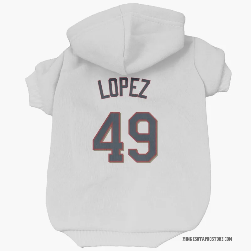Pablo Lopez  White Minnesota Twins  Cat & Dog Pet Hoodie