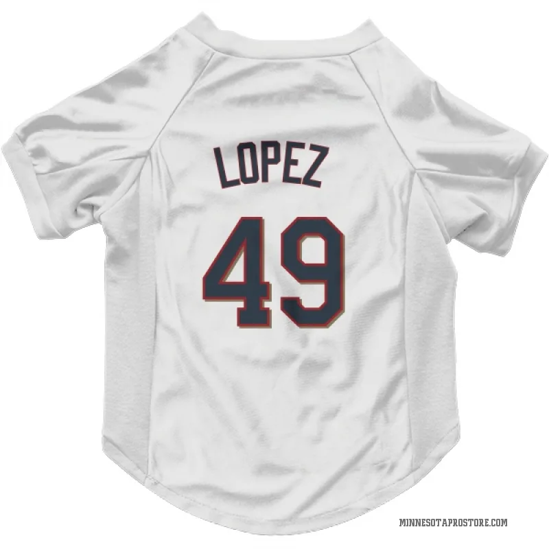 Pablo Lopez  White Minnesota Twins  Cat & Dog Pet Jersey