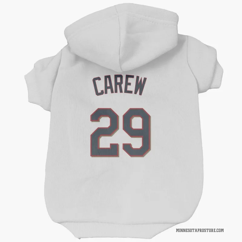 Rod Carew  White Minnesota Twins  Cat & Dog Pet Hoodie