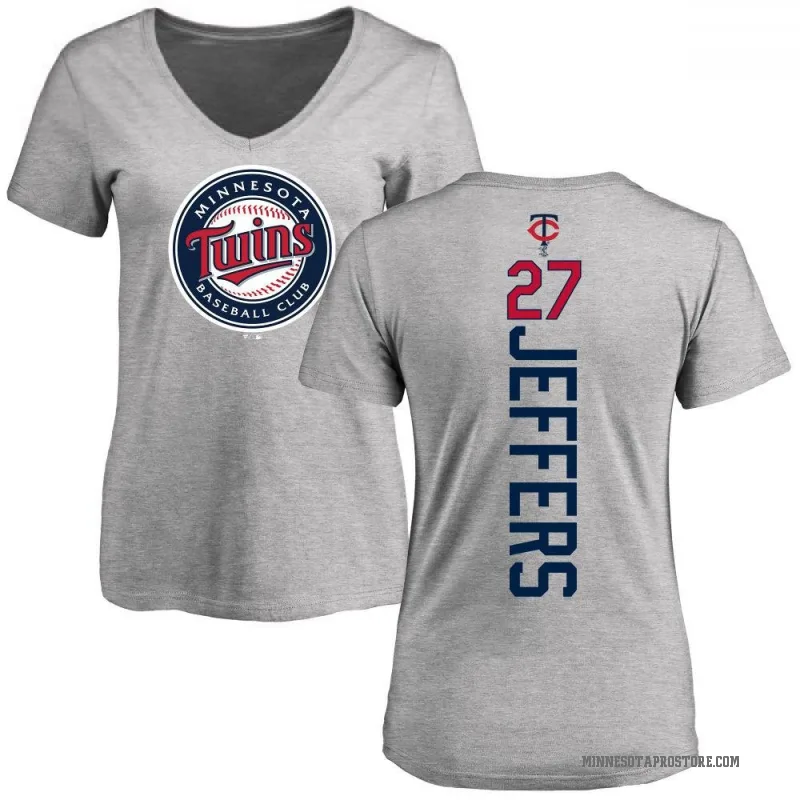 Ryan Jeffers Women's Ash Minnesota Twins Backer Slim Fit T-Shirt -