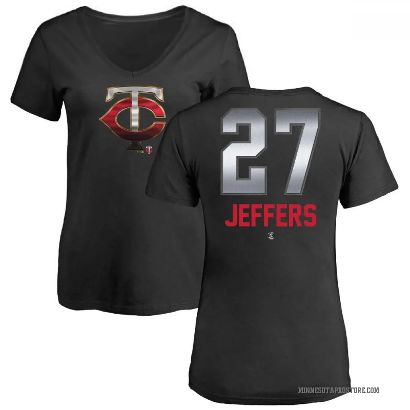 Ryan Jeffers Women's Black Minnesota Twins Midnight Mascot V-Neck T-Shirt -